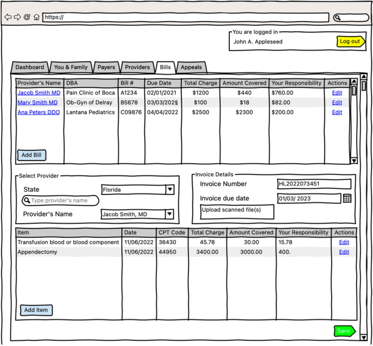HealthCRM - Bill Management